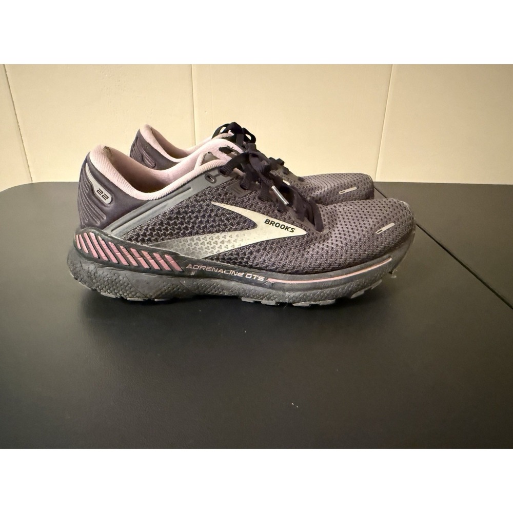 Used Size 10 - Brooks Adrenaline GTS 22 Pearl Black Metallic W - Fair Condition